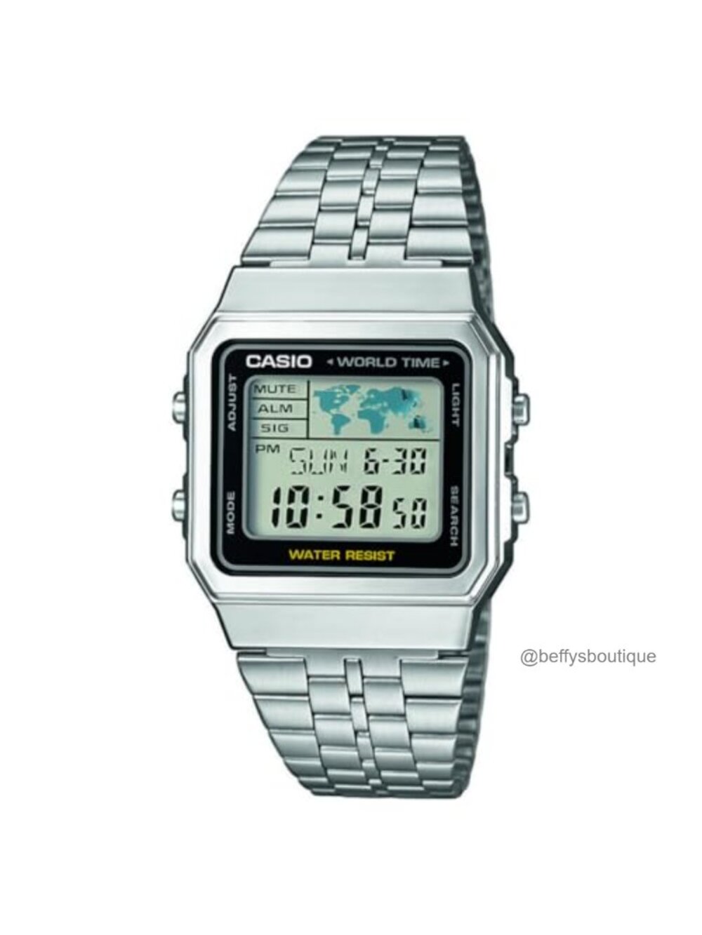 Casio Digital Watch Stainless Steel Square Unisex